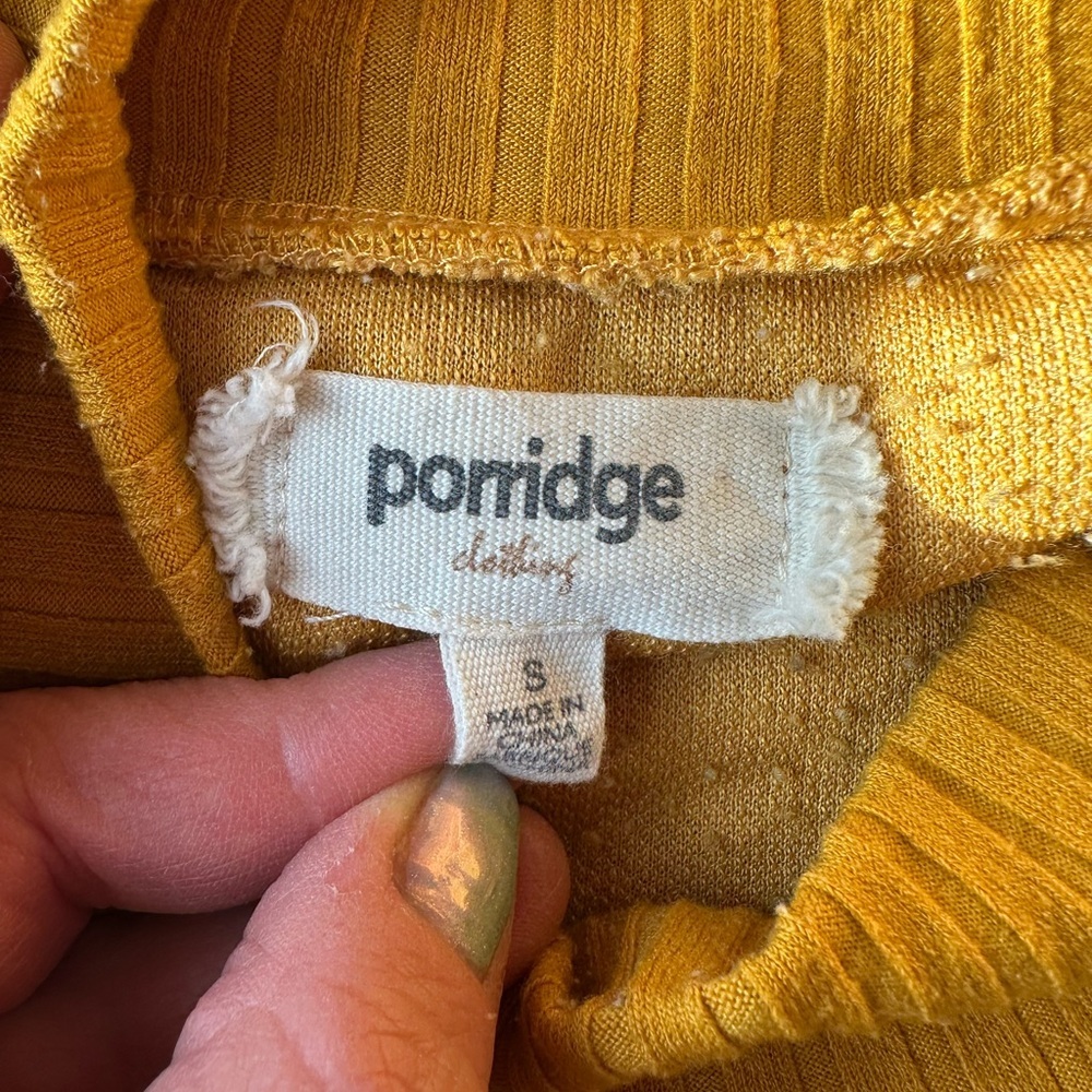 Anthropologie Porridge Brynne Sherpa Pullover Womens Sweater Small Cozy Mustard - Picture 3 of 6